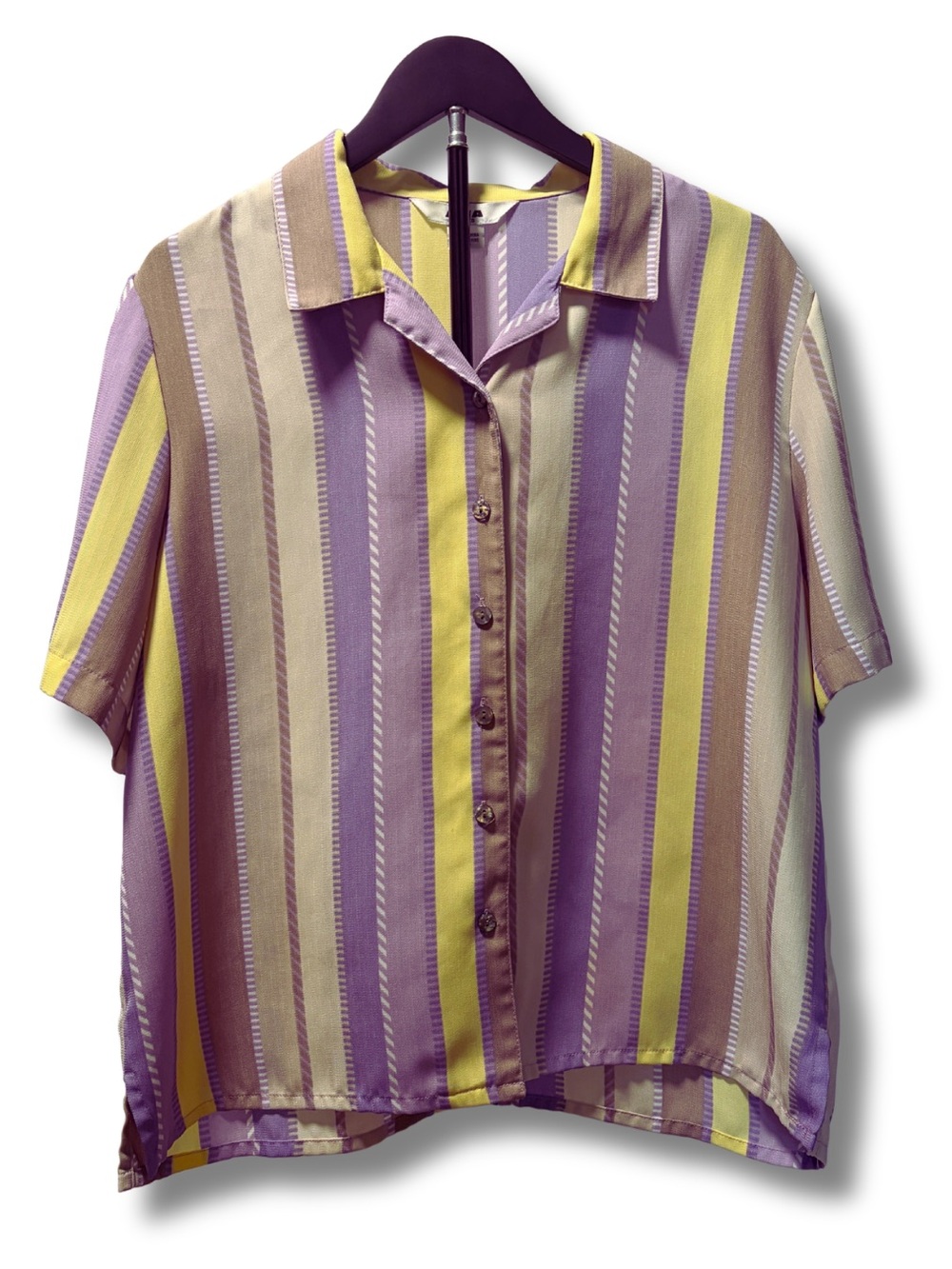 Vintage 90s Alia Striped Collared Button Down Blouse